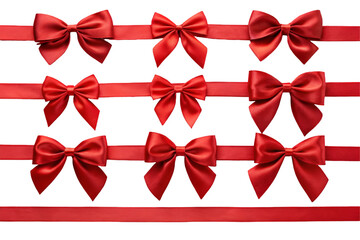 set of red bows