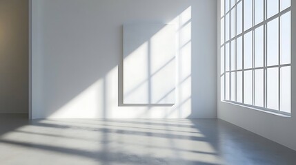 A bright and airy minimalist interior space with natural light.