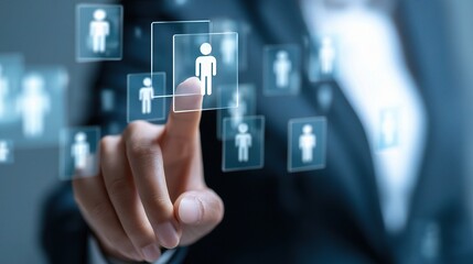 Business Professional Engaging with Human Resource Management Concepts