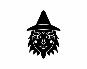 creative details Witch Face Icon Vector Illustration
