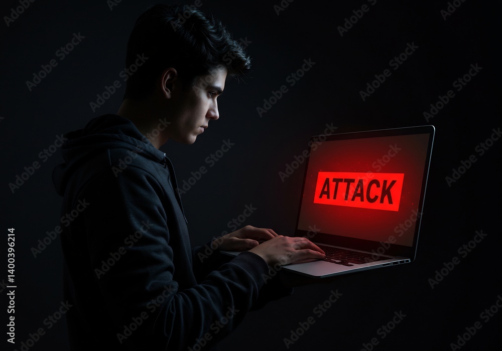 Aufkleber a person is operating a laptop computer with an 