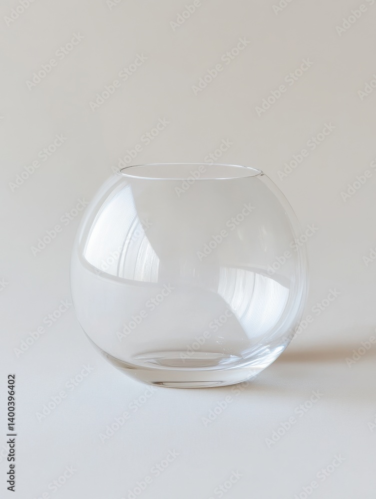 Poster minimalist glass vase on neutral backdrop showcasing transparency and simple elegance in a studio se