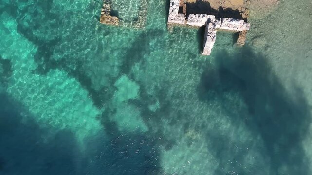 Cleopatra Hammam Bay (Kleopatra Hamam Koyu) Drone Video, Gocek Islands Fethiye, Mugla Turkiye (Turkey)