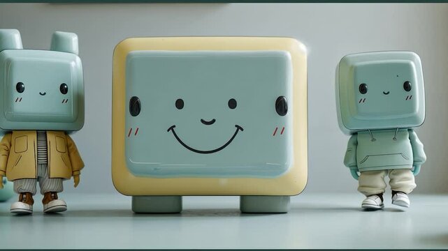 Adorable 3D Rendered Cube Characters: Pastel Delight