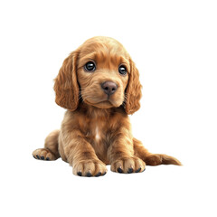 Adorable Cocker Spaniel Puppy Sitting on on white background