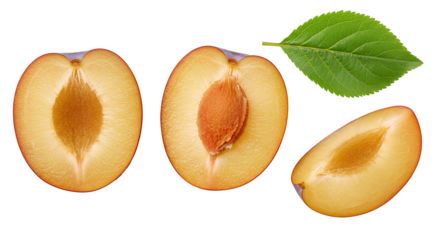 plum png. plum fruit pieces top view flat lay isolated. fresh and organic plum fruit png. Fresh plums PNG for healthy food designs. vegan vegetarian plum isolated