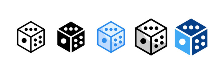 Dice Roll Icon Set Multiple Style Collection