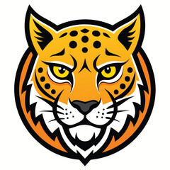 Wild tiger head logo vector illustration, a striped feline animal