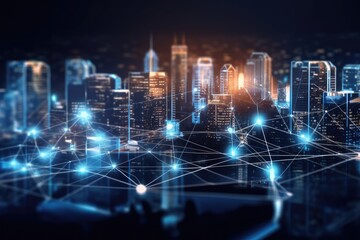 Obraz premium Connected Cityscape