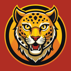 Wild tiger head logo vector illustration, a striped feline animal