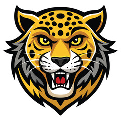 Wild tiger head logo vector illustration, a striped feline animal
