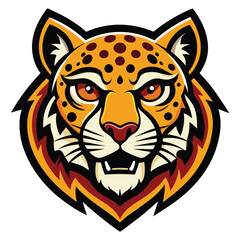 Wild tiger head logo vector illustration, a striped feline animal