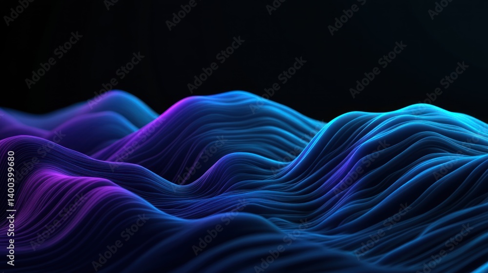 Poster abstract display of vibrant, undulating, and dynamic data waves.
