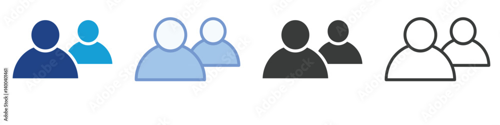 Poster friends icons collection – multiple vector styles icons