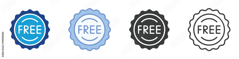 Poster free splash tag icons collection – multiple vector styles icons