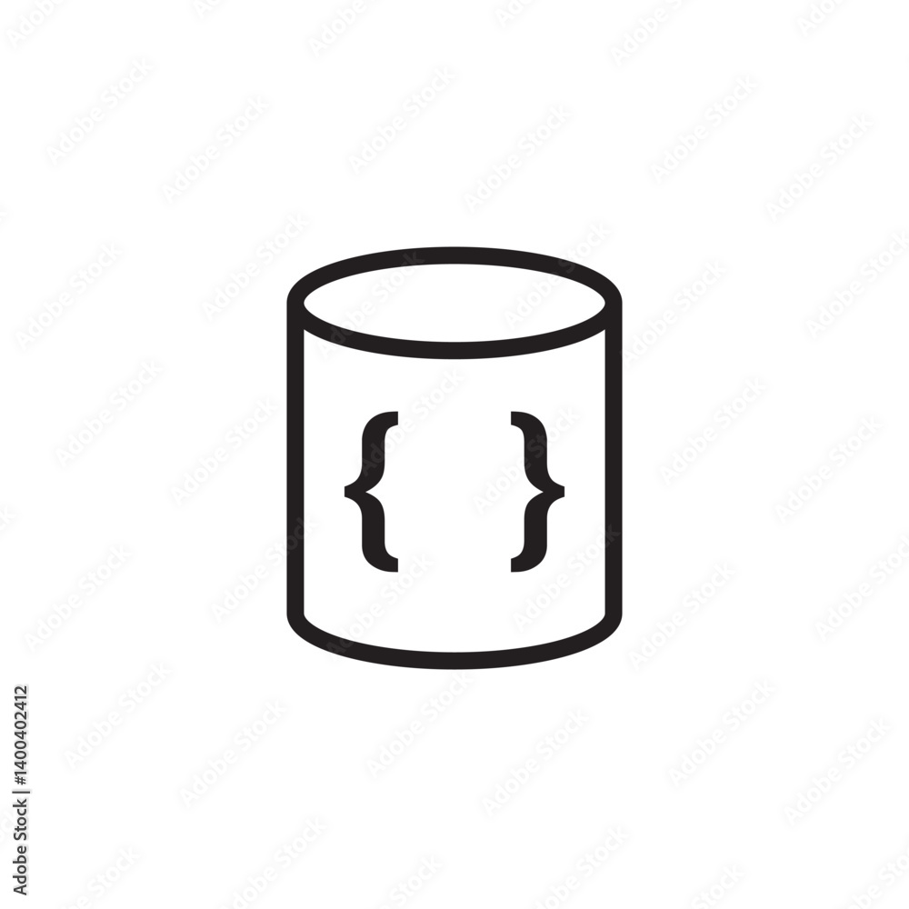 Poster database server monitor icon editable outline stroke vector eps