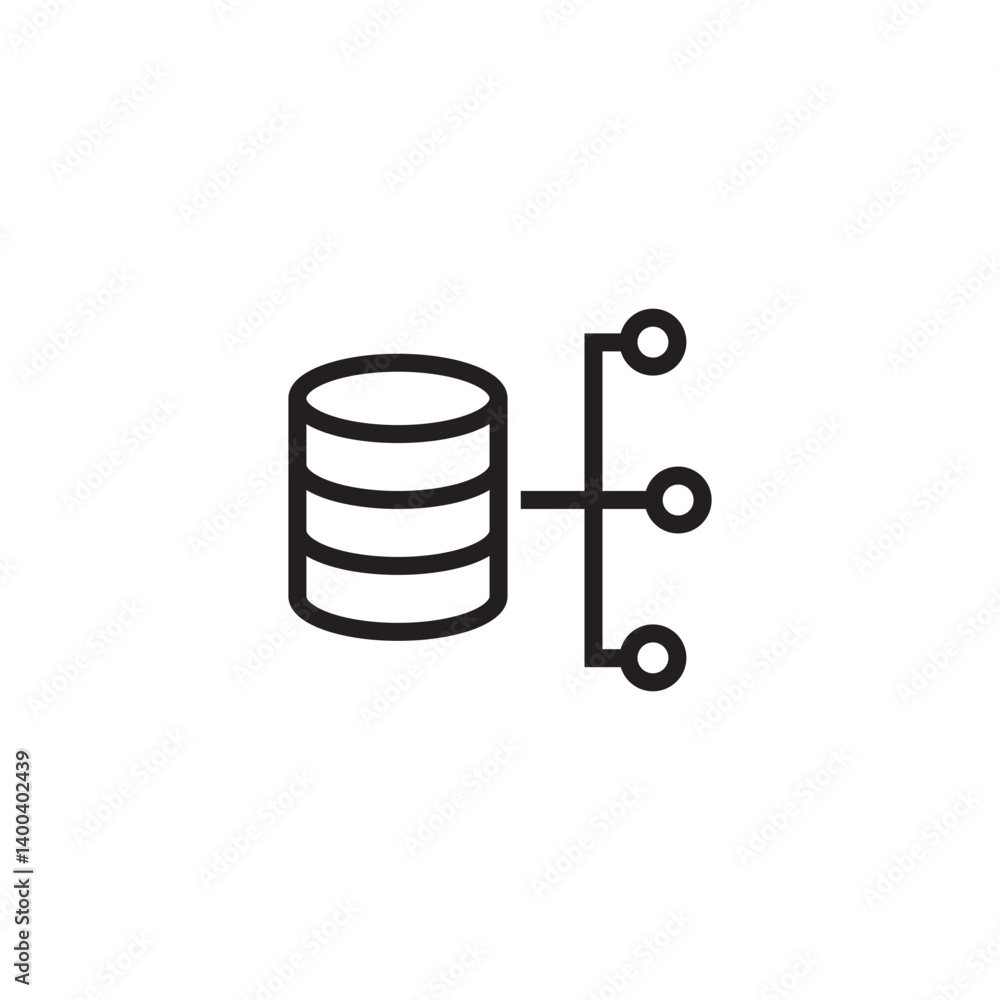 Poster database server monitor icon editable outline stroke vector eps