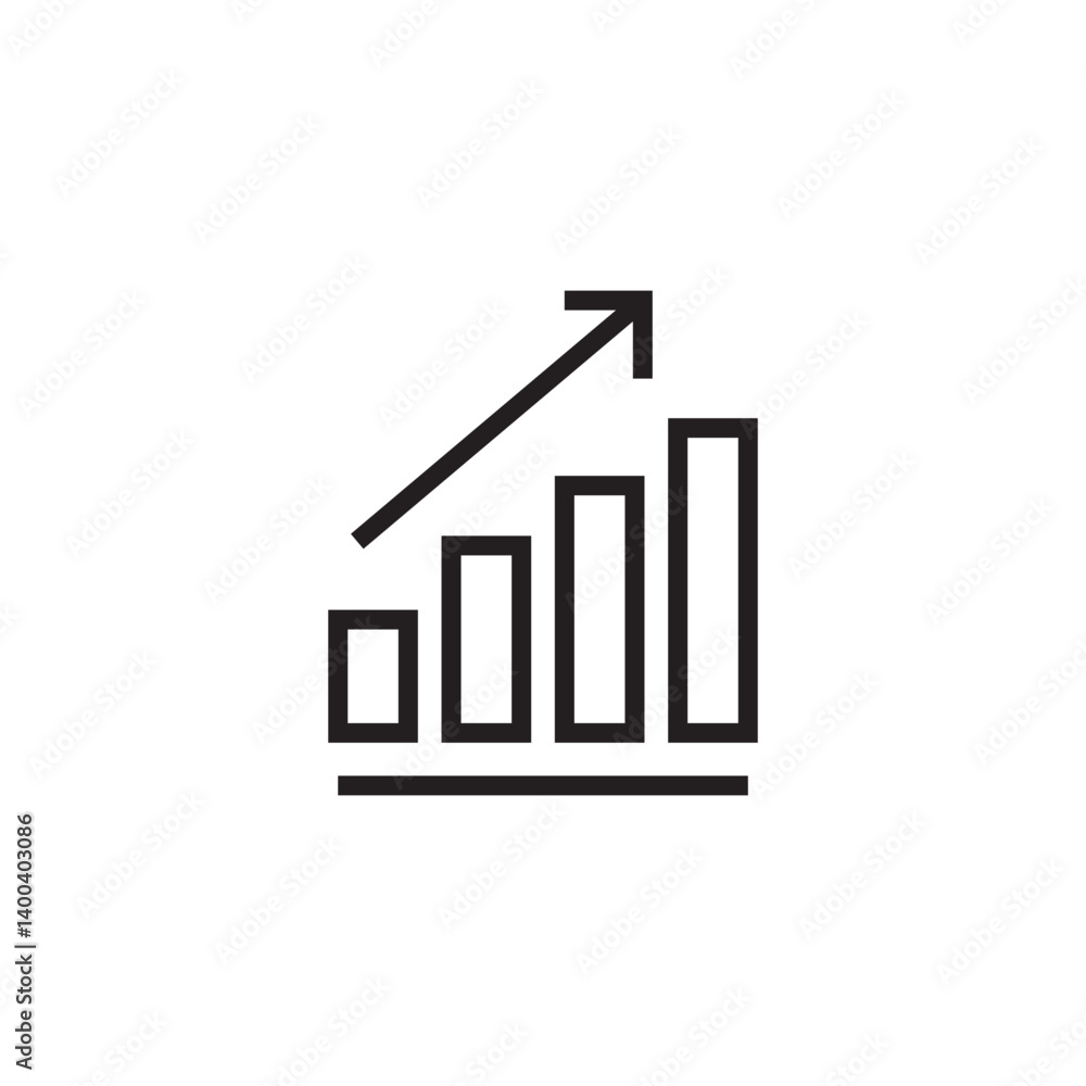 Poster bar graph icon editable outline stroke vector eps
