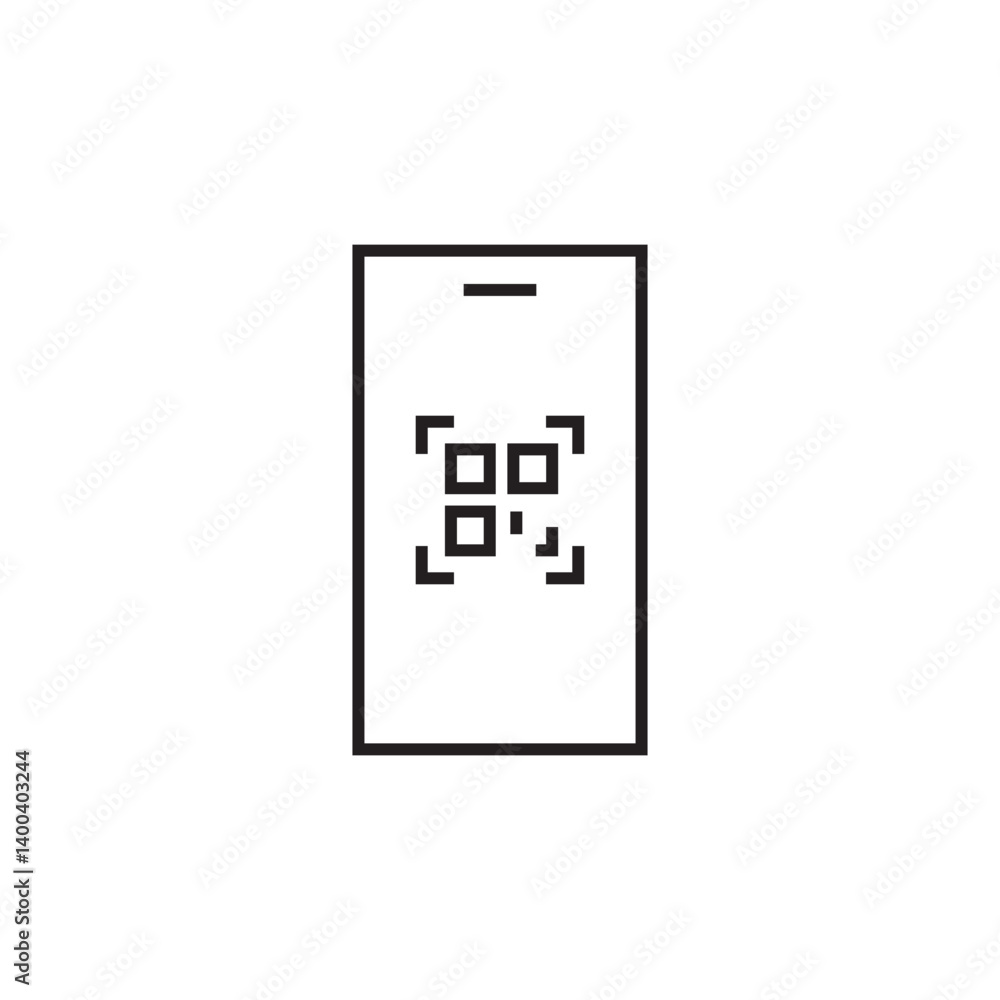 Poster qr code scan icon editable outline stroke vector eps