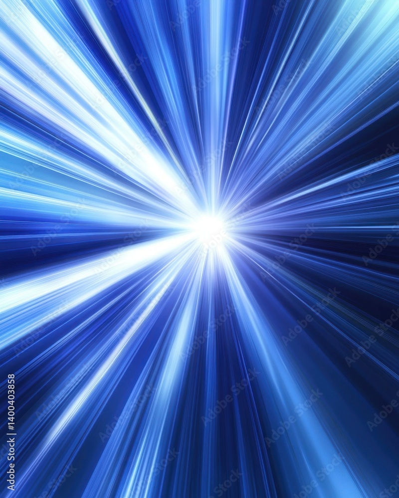 Poster abstract blue light streaks radiating from a central point creating a dynamic futuristic effect and 