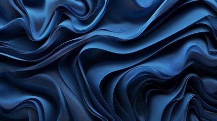 Obraz premium Abstract deep blue flowing fabric