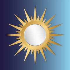 Sun wall mirror design. Sunburst Elegance in Midnight Tones