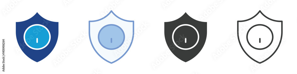 Poster information protection icons collection – multiple vector styles icons