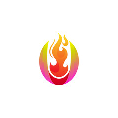 Letter U logo and flame design combination, burning fire logo
