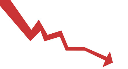 Drop arrow crisis business market background design template. Economy financial crash