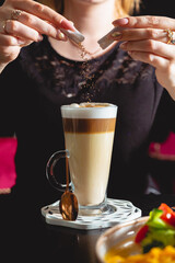 fresh and delicious coffee with milk