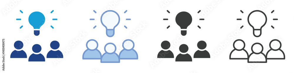 Poster innovation icons collection – multiple vector styles icons