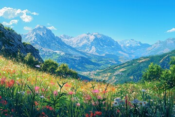 illustration background of a nature landscape