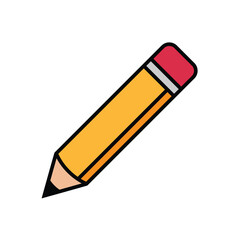 pencil, icon, flat, design, vector, illustrations, education, style, trendy, collections