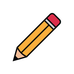 pencil, icon, flat, design, vector, illustrations, education, style, trendy, collections