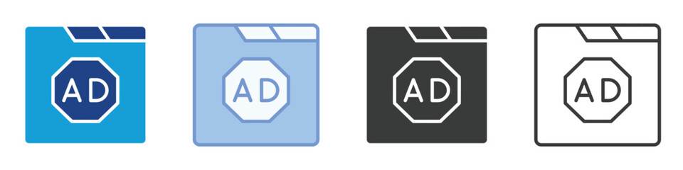 Internet ads Icons Collection – Multiple Vector Styles Icons