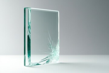 bulletproof glass on white background