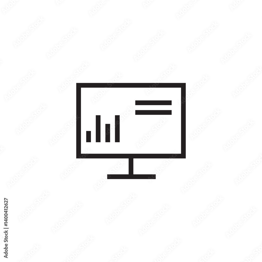 Poster computer report icon editable outline stroke vector eps