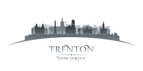 Naklejka premium Trenton New Jersey city skyline vector silhouette