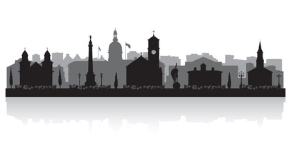 Obraz premium Trenton New Jersey city skyline vector silhouette