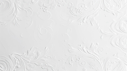 Elegant White Relief Background with Floral Textures and Patterns