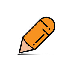 pencil, icon, flat, design, vector, illustrations, education, style, trendy, collections