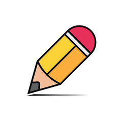 pencil, icon, flat, design, vector, illustrations, education, style, trendy, collections