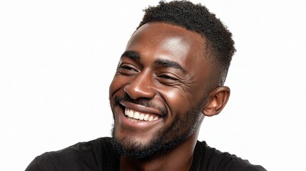 Obraz premium Handsome Man Smiling in Close-Up Portrait with Bright Expression