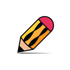 pencil, icon, flat, design, vector, illustrations, education, style, trendy, collections