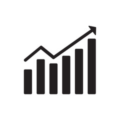 Growth Chart Icon,  Business Analytics Symbol