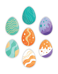 Colorful Wavy and Spotted Easter Eggs
