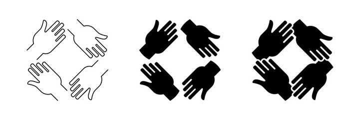 partnership icon set, cooperation symbols. modern design isolated on white background