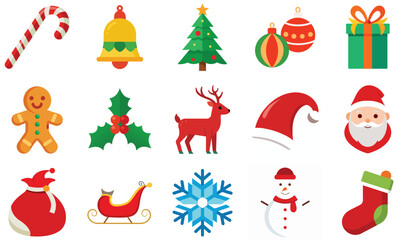 Christmas Icon Set – Festive Holiday Elements and Decorations