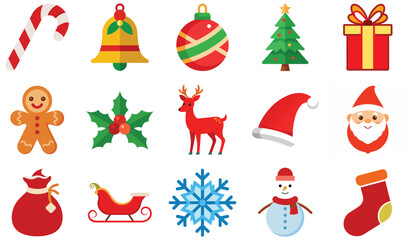 Christmas Icon Set – Festive Holiday Elements and Decorations