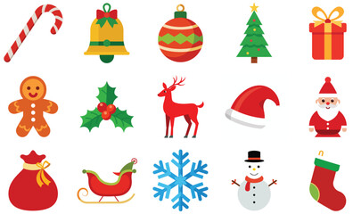 Christmas Icon Set – Festive Holiday Elements and Decorations